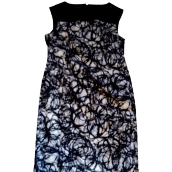 Black White Printed Sleeveless Dress Size 16 - - Picture 3 of 4